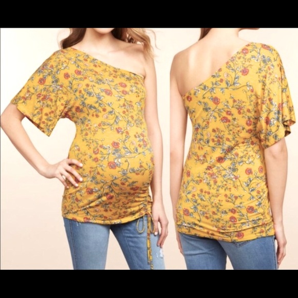 🌸Gorgeous one shoulder maternity top! 🤰🏻 - Picture 1 of 3